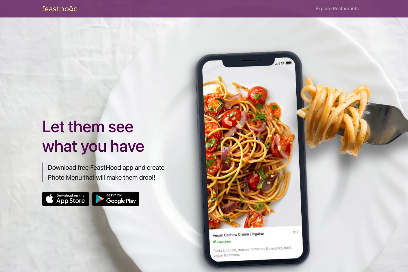 Feasthood website. Local business web design Sarasota by Website SRQ